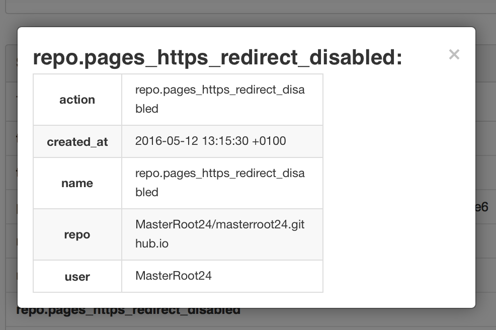 Security log screenshot